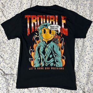 HAPPY HOUSE “Let’s Make Some Bad Decisions” Trouble Devil Graphic Tee Shirt